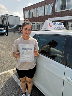 Successful driving course student